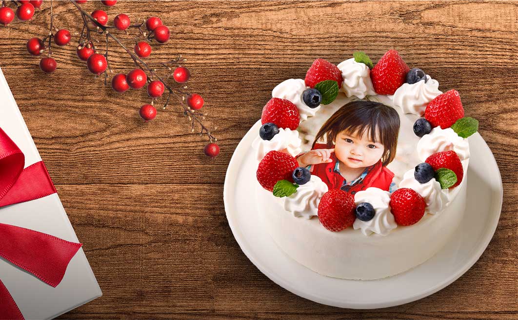 可食シートを使用して作ったフォトケーキのイメージ写真